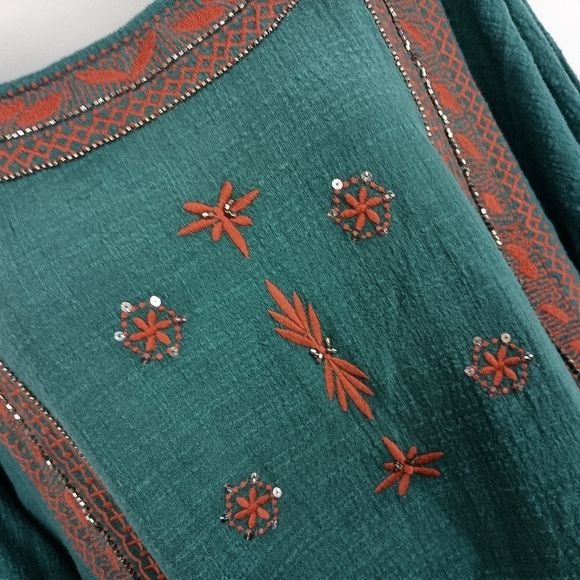 INDIGO THREAD Beautiful Embroidered Southwestern Patchwork Dress(#1,283) - Picture 4 of 9